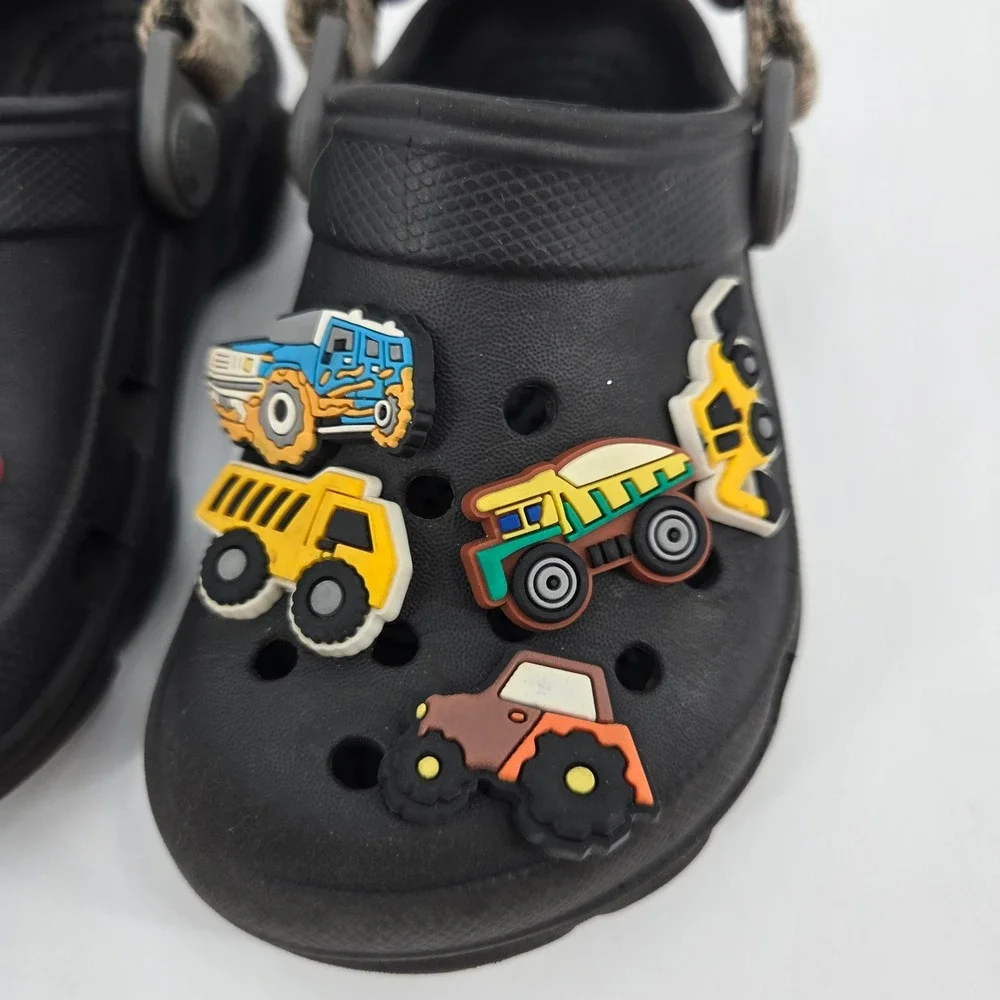 Crocs‎ Kids All-Terrain Clog US 8 Black Construction Jibbitz Charms Gorpcore